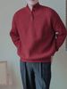 Pullover Button High Neck Loose Casual High Quality Sweater Men's Christmas Red New Year Warm Shoulder Needle_viptrois.com