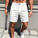 Men's Summer Solid Color Casual Five Point Pants Business Slim Fit White Shorts Thin Breathable 2026 New_viptrois.com