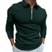 Men's Autumn Stretch Zip-Up Polo Shirt With Stand Collar - Breathable & Comfortable For Gym, Workout & Casual Wear_viptrois.com