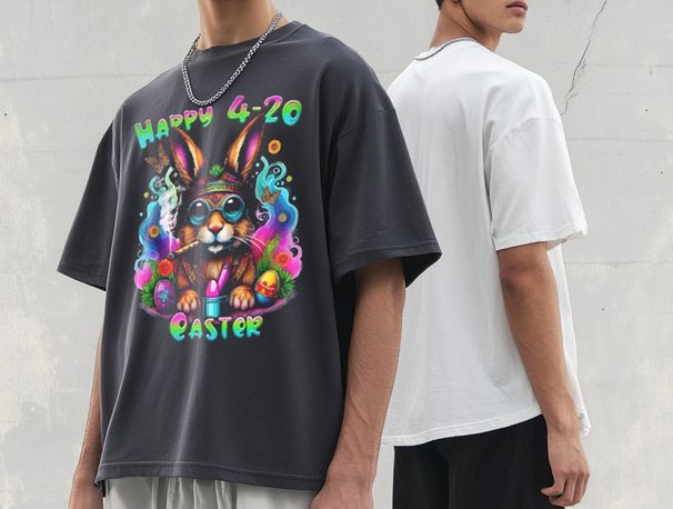 Men's Clothing Hot Sale Cross Border Easter Heavy Cotton Short Sleeved Men's Tops Loose Round Neck Casual T Shirt Men_viptrois.com