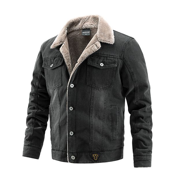Men's Denim Jacket, Autumn And Winter Jacket With Fleece, Casual Foreign Trade Men's Wear, European And American Fashion_viptrois.com
