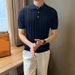 Men's Clothing Short Sleeve Jacquard Casual Slim Fit Men's Summer Short Sleeve Shirt – Jacquard Fishbone Pattern, Slim Fit Stretch Knit Top_viptrois.com