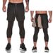 Man's clothing Muscle fitness running sports casual pants quick dry tight fake two stretch nine-point pants men_viptrois.com