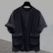 Men's Clothing Niche Design Short Sleeved T Shirt Men's Summer Of The Trend Of Workwear Three Dimensional Pocket Loose Half Sleeved T Shirt_viptrois.com