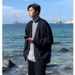 Autumn Winter Cardigan Knitted Sweater Men's Jacket Deep V-Neck Solid Color Loose Lazy Style_viptrois.com