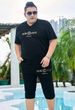 Men's Clothing Popular summer clothes plus size short-sleeved T-shirt top fat men's cropped pants with two-piece casual thin suit_viptrois.com