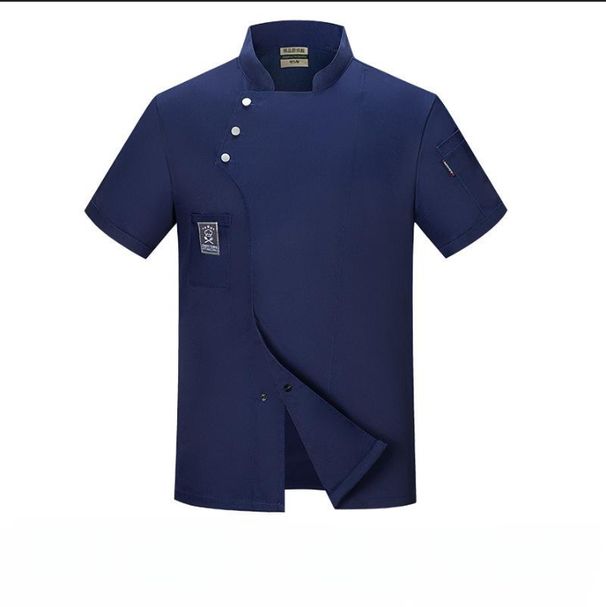 Men's Clothing Chef Work Clothes Men's Short Sleeved Thin Summer Kitchen Breathable Fashion Women's Catering Kitchen Hotel Fashion Chef Clothes_viptrois.com