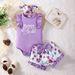 Kids’ Clothing Baby Girl Sleeveless Printed Tight Romper And Shorts Set_viptrois.com