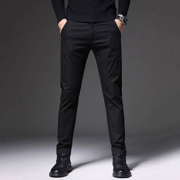 High-end Black Casual Trousers For Men In The Spring Of 2025, With A Four-sided Drape And A Simple Mid-waist Business No-iron Design_viptrois.com