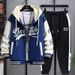 Men’s Casual Hooded Jacket & Joggers Set – Trendy Streetwear, Breathable & Comfortable (M-8XL, Black/Blue/Beige, Polyester Blend)_viptrois.com