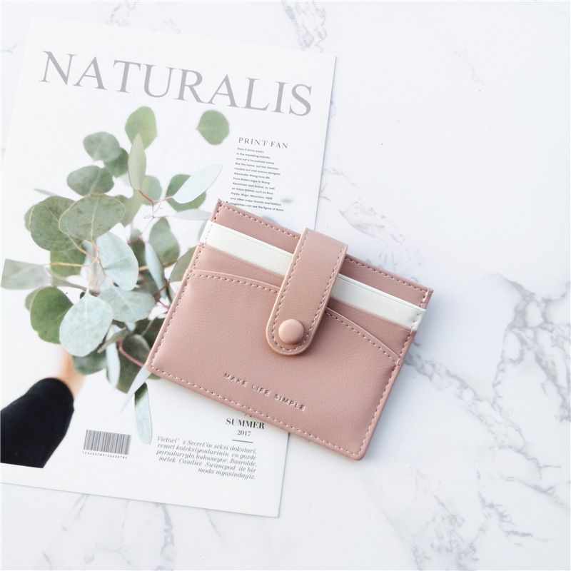 Card Holder Purse Wallets Simple Fashion Color Match Color Thin Mini Buckle One Card Bag Anti-degaussing Card Bag_viptrois.com