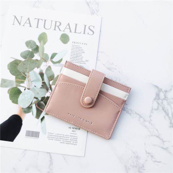 Card Holder Purse Wallets Simple Fashion Color Match Color Thin Mini Buckle One Card Bag Anti-degaussing Card Bag_viptrois.com