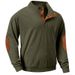 Men's Clothing Casual Stand Up Collar Long Sleeve Sports Sweatshirt With Pockets_viptrois.com