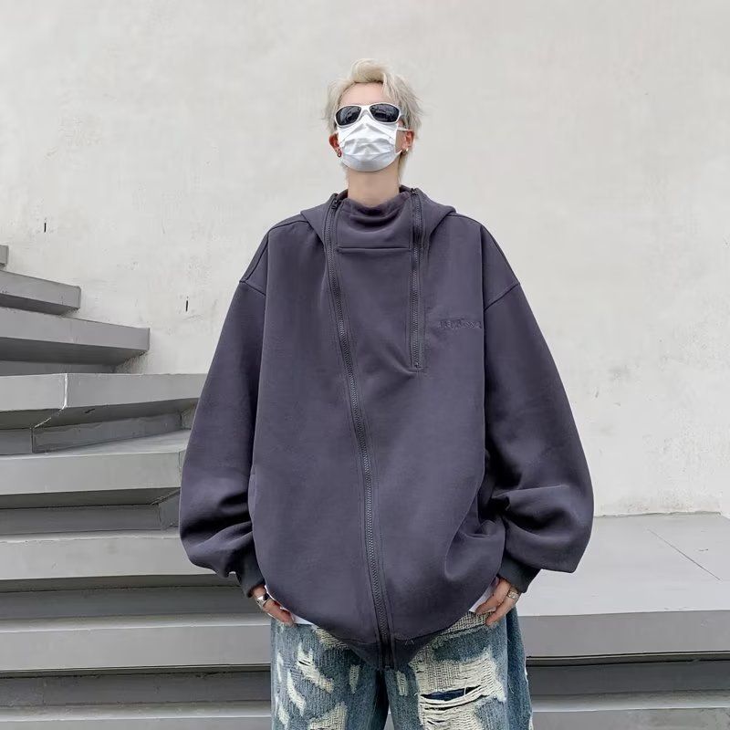 Cardigan Hoodie Men's Autumn Trendy Brand Hooligan Handsome Explosive Street Loose Hooded Jacket_viptrois.com