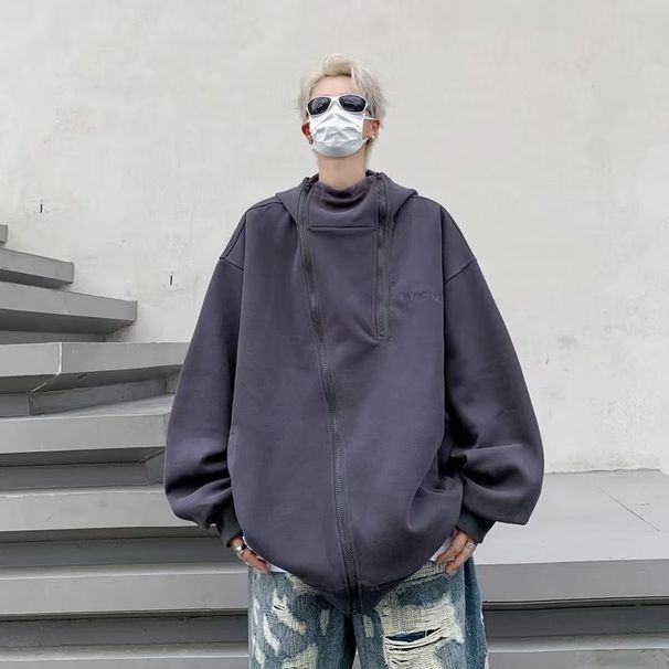 Cardigan Hoodie Men's Autumn Trendy Brand Hooligan Handsome Explosive Street Loose Hooded Jacket_viptrois.com