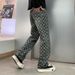 Men's Clothing Denim Jacquard Pants Men's Cool Full Print Embroidery High Street Straight Jeans Fashion Trousers_viptrois.com