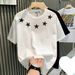 Men's Clothing Internet Celebrity Hot Style Niche Men's T-shirt Short-sleeved Pure Cotton Star Hot Diamond Fashion Brand Half-sleeved T-shirt Local_viptrois.com