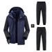 Men's Clothing Rush Clothes Set Men's Three-in-One Two-piece Set Fleece-lined Waterproof Hiking Pants_viptrois.com