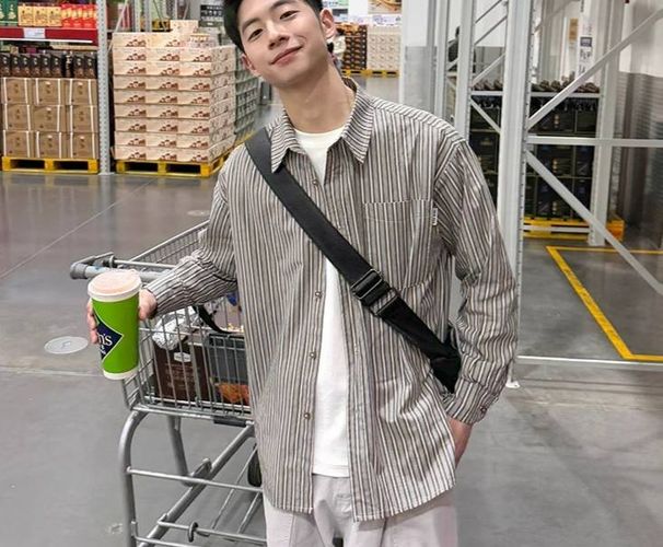 Men's Clothing High End, Niche Striped Long Sleeved Shirt, New Spring/autumn 2025 Style, Loose Fit, Versatile, Casual Shirt/jacket/top._viptrois.com