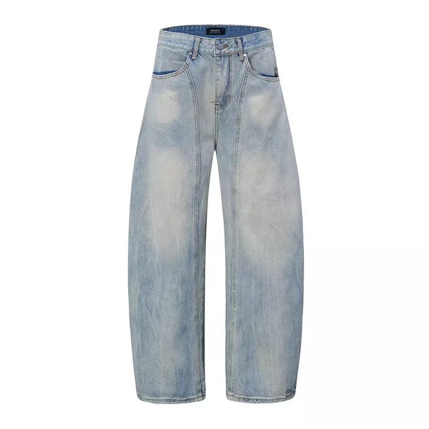 "Men's Deconstructed Washed Jeans – Distressed Blade-Cut Wide-Leg Trousers (Vintage Streetwear, Oversized Fit,Summer Lightweight)"_viptrois.com