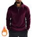 Men's Fleece-Lined Zip-Up Hoodie – Winter Warm Stand Collar Pullover (Light Gray/Burgundy/White/Black/Charcoal/Camel/Red/Beige, S-XXXL)_viptrois.com