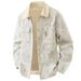 2025 Winter Velvet Warm Lamb Wool Jacket Retro Trend Lapel Cotton Clothes Men_viptrois.com