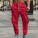 Cross-Border European American New Style Autumn And Winter Sports Casual Long Pants Men's Multi-Pocket Cargo Sweatpants_viptrois.com