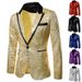 Men's Sequin Performance Dress, Nightclub, Men's Suit, Host, Emcee, Cinema Jacket, Suit XZ58_viptrois.com