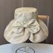 Summer Silk Fisherman With Large Brim Black Glue Anti UV Sun Hat, Women's Korean Version Bow Sunshade Basin Hat_viptrois.com