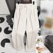 Men's Clothing Ice Silk Casual Pants High Street Handsome Trendy Black Summer Straight Mopping Suit Pants_viptrois.com