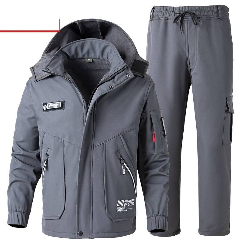 Men's Fleece-lined Waterproof Tactical Jacket - Windproof Softshell Workwear For Outdoor, Riding & Daily Use_viptrois.com