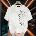 New Men's Letter Print Trend All-match Handsome Pattern Short-sleeved 2026 Summer Casual Loose Large Size Half-sleeves_viptrois.com