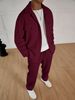 Men's Casual Sportswear Set – Slim-Fit Zip-Up Jacket & Straight-Leg Pants (Black/Navy/Wine/Beige/Sky Blue, S-XXXL)_viptrois.com