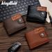 Wallet Card Cases Men's Short Wallet Stitching Men's Wallet Magnetic Buckle Zipper Coin Bag With Multiple Card Slots_viptrois.com