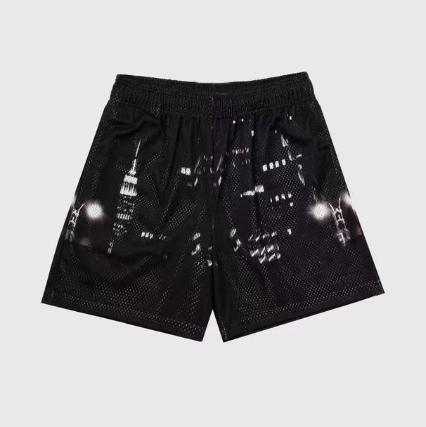 Men's Muscular Fitness Sports Shorts Breathable Loose Fit 3D Printed Mesh Above Knee Style_viptrois.com