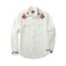 Men's Clothing Retro Slim Embroidered Shirt Cowboy Long Sleeve Shirt_viptrois.com