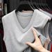 Men's V-Neck Wool Vest – Thickened Winter Sweater Vest, Classic & Warm Layering For Business & Casual Wear_viptrois.com