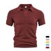 Men's Clothing Summer POLO Shirt Button Waffle Men's T Shirt Sports Polo Shirt_viptrois.com