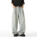 Men's Clothing Striped Washed Distressed Jeans For Men Autumn Style Trendy Brand Loose Straight Leg Pants Silhouette Versatile Long Pants_viptrois.com