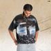 American-style Landscape All-over Print Washed Vintage Loose One-piece Cut Short-sleeve T-shirt_viptrois.com