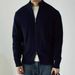 Men’s Semi-High Neck Zip-Front Knit Sweater – Anti-Pilling Modal Blend Heavyweight Cardigan For Autumn & Winter_viptrois.com