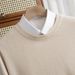 Pure 2024 Autumn Winter New Wool Men Round Neck Basic Sweater Business Casual Loose Cashmere Knitwear Dropshipping_viptrois.com