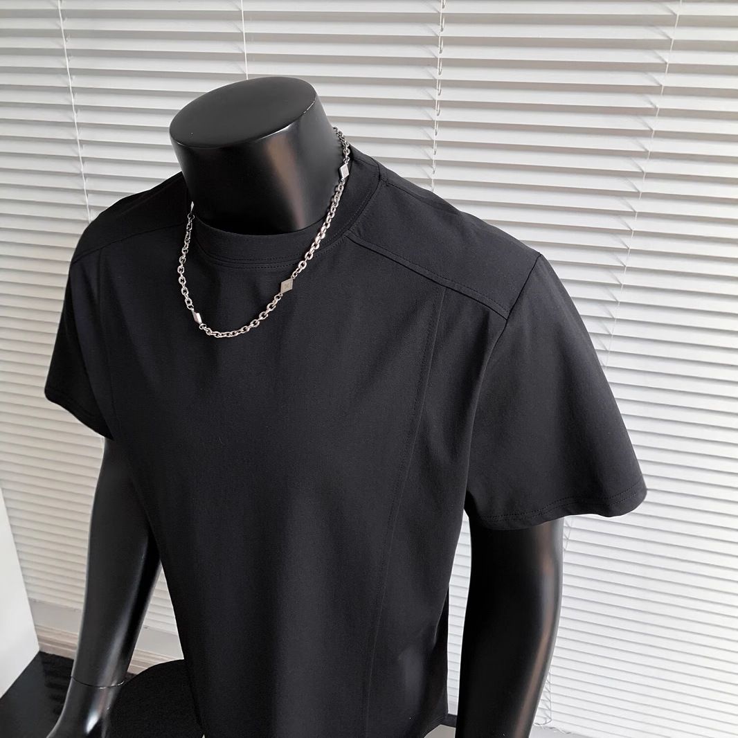 Men's Cool Quick Drying Short Sleeve T-Shirt Summer Style Thin Fit Sun Protection Fitness Sports Shoulder Support_viptrois.com
