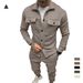 Men's Clothing autumn and winter jacket casual pants two piece men's clothing solid color men's suede suit_viptrois.com