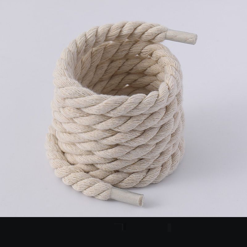 Shoe Accessories rope shoelaces for men and women thick round black warrior black powder beige shoelace rope_viptrois.com