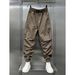 Men's Clothing Men's Quick Drying Solid Color Cargo Pants Summer Stylish Multi Pocket Outdoor Loose Drawstring Jogger Casual Pants_viptrois.com