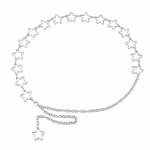 Metal Hollow Circle Waist Chain Women's All-match Belt with Suit Sweater Dress Decoration Belt jk Waist Chain Accessories_viptrois.com