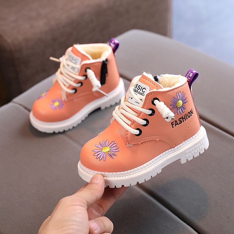 child's shoes Boys warm and cotton ankle boots girls side zip snow boots_viptrois.com