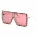 Clearance Large Square Frame Rhinestone Colored Sunglasses For Women Cross Border Platform Hot Selling Trendy Sunglasses For Women_viptrois.com