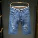 Men's Breathable Summer Riding Breeches Light Blue Denim Shorts Five Point Trendy Four Point Seven Point Pants_viptrois.com